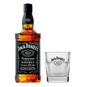 Jack Daniel's Old No.7 Tennessee Whiskey Set mit Whiskey Tumbler Gläser (6 Flaschen & 6 Gläser) - 70cl