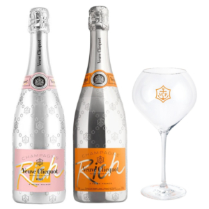 Veuve Clicquot Rich & Rich Rosé Set (je 3 Flaschen & 6 Gläser) - 75cl